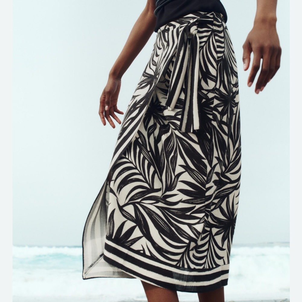ZARA. GULLI MIDI PAREO YUBKA -
Ekryu/qora | ZARA...